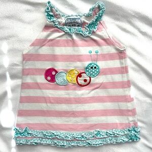 Three Sisters Caterpillar Summer Dress Embroidered Stripe Frills Baby Girl 12M
